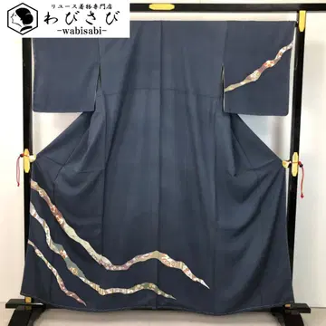 호몬기 도나가토리에 꽃 무늬 강철색 시치이토 후쿠요카 사이즈 K-5578