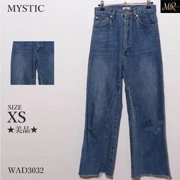 새상품급 미스틱 팬츠 청바지 무지 하이웨스트 밑단 컷오프 와이드