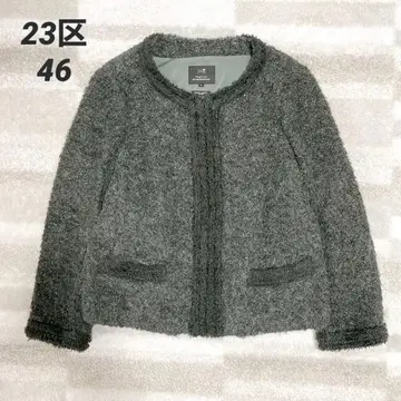 23구 노카라 알파카 혼방 부클레 자켓 빅 사이즈 46