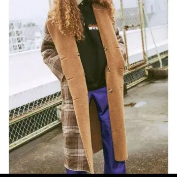 jouetie 리버서블 보아 체크 코트