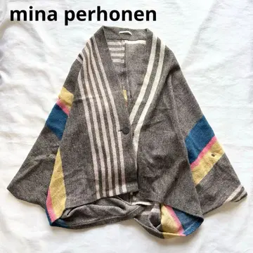 [ 거의 미사용 ] 미나 페르호넨 float 가디건 판초 알파카 혼방