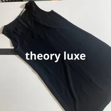 띠어리 럭스 V넥 슬리브리스 숄더 리본 블랙 포멀 원피스