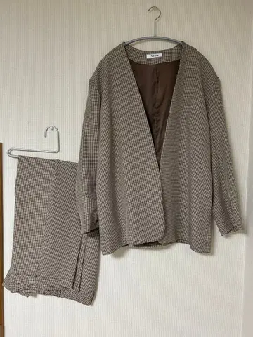 브라운 스트라이프 셋업