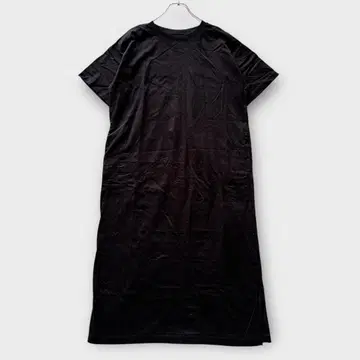 새상품급 유니클로 (M) 원피스 반팔 티셔츠 롱 기장 릴랙스 블랙