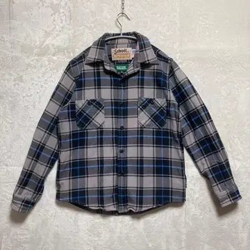 Schott x deluxe 체크 셔츠 구제 의류 40 L 웨스턴