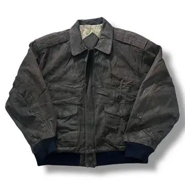 90s 페이드 A-2 타입 플라이트 가죽 자켓 구제 의류 짧은 기장