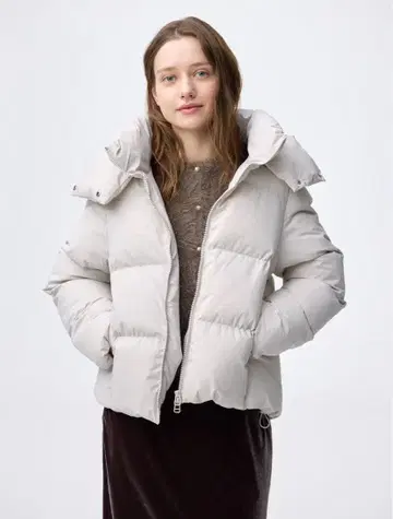 gu 웜 패디드 블루종 M 다운 자켓 숏 기장