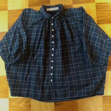 [ 새상품급 ] 브로캔트 그랑 셔츠 블루 체크 무늬