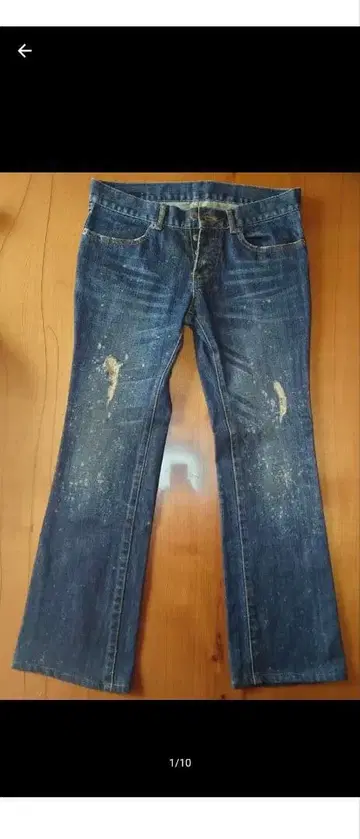 SEIL. 부츠컷 데미지 진 데님 데미지 시크 스타일 시부야