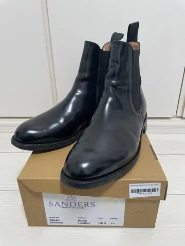 SANDERS 썬더스 첼시 부츠 사이드 고어 UK9.0 블랙