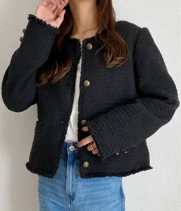 트위드 자켓 블랙
