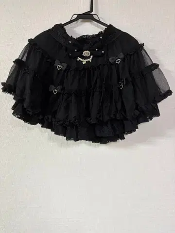 [ LIZLISA ] 프릴 플레어 스커트 블랙