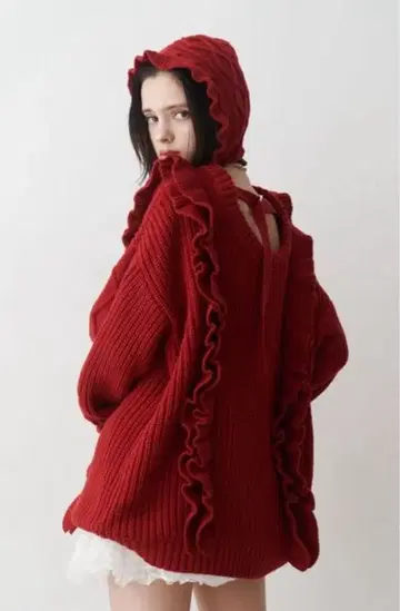 jouetie 프릴 케이블 니트 튜닉