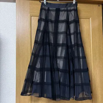 SNIDEL 플로키 체크 샤샤 스커트 사이즈 1