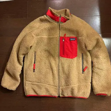patagonia 플리스 자켓 XL 베이지/레드