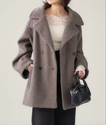 미사용 새상품 mystic 샤기 미들 코트