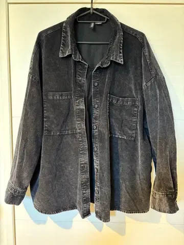 H&M 코듀로이 자켓 셔츠 페이드 오버 사이즈