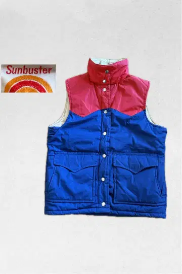 80s vintage 선버스터 sunbuster 절개 다운 베스트