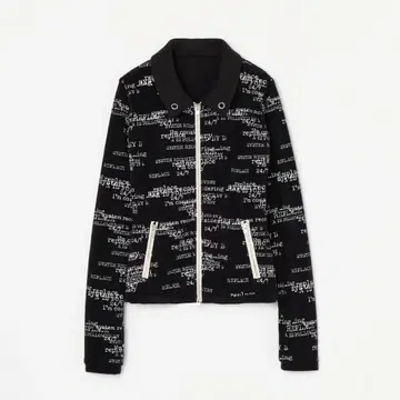 beeden PILE PRINT ZIP UP TOPS 블랙 후드티