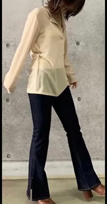 CREDONA 슬릿 플레어 데님 인디고 사이즈 1