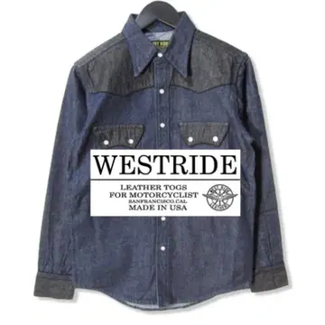 [ 21,780엔 상품 ] WESTRIDE 웨스턴 데님 셔츠 네이비 블랙