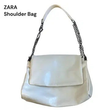 새상품급 ZARA 화이트 플랩 락카 숄더백