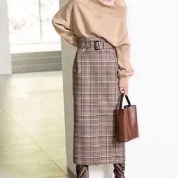 프레이 아이디 턱 하이웨스트 스커트