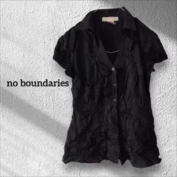 1점 한정 no boundaries 블랙 반팔 셔츠 블라우스 프릴 L