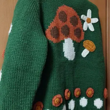 Laugh & Cheap 니트 가디건 엄마 사이즈 버섯