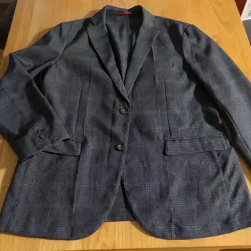 DoCLASSE 블루 그레이 체크 무늬 자켓 XXL