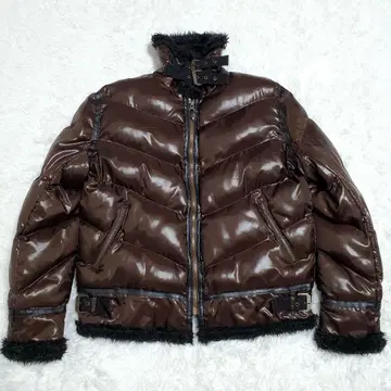 새상품급 B-3 충전솜 다운 자켓 두툼한 보아 옷깃 브라운 L