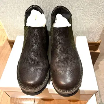 [미사용에 가까움] 제이.에스.하트가죽 사이드 고어 부츠 브라운 24cm