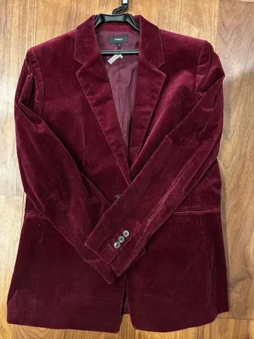 Theory 코듀로이 테일러드 자켓 와인 컬러