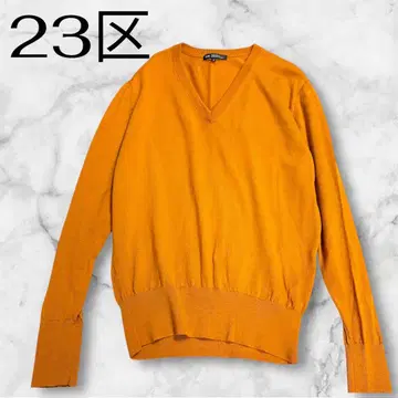 새상품급 23구 V넥 니트 심플 고급 포인트 컬러 다용도 38 M