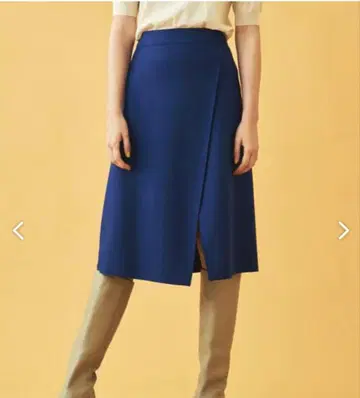 울 저지 비대칭 플레어 스커트