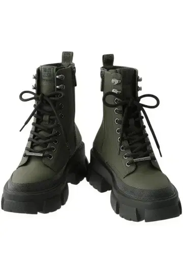 스티브 마든 통굽 컴뱃 부츠 카키 밀리터리