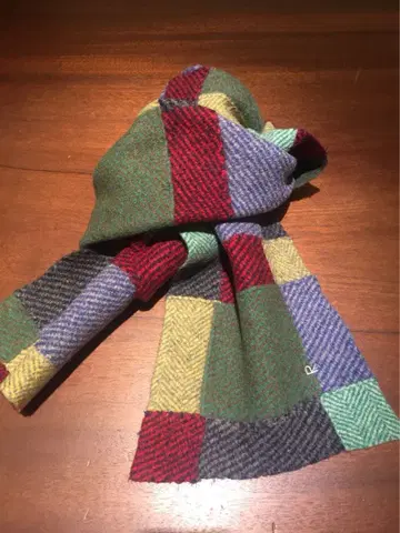 45R 패치워크 대형 울 착용 가능한 스톨 머플러 패치워크