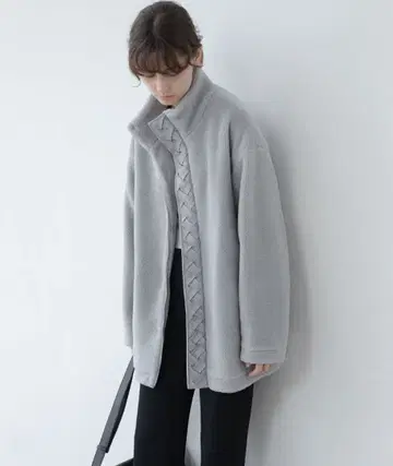 EKCOOKIES 센터라인 뜨개질 소프트 보아 자켓