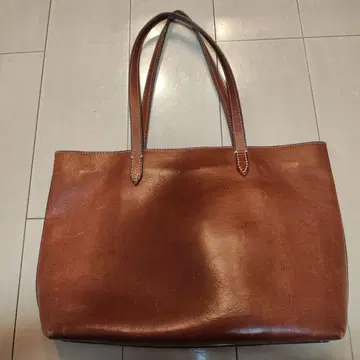 genten 브라운 가죽 토트백