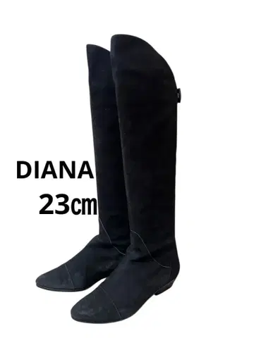 [ DIANA ] 블랙 스웨이드 니하이 부츠 23cm