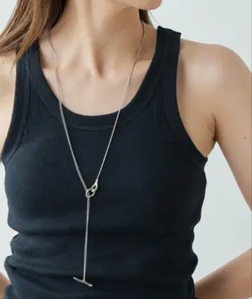 개럴개런트 콤비 체인 목걸이 실버