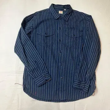 슈가케인 코크 스트라이프 워크 셔츠 네이비 L