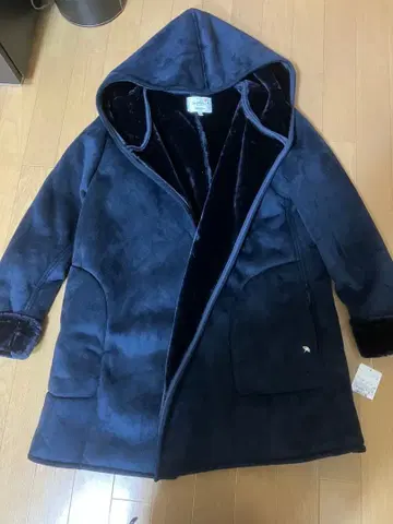 새상품 여성용 L 보아 코트 자켓 네이비 아놀드 파머