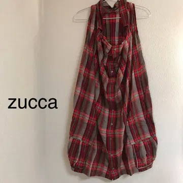 zucca 슬리브리스 셔츠 원피스 타탄 체크 빨간색