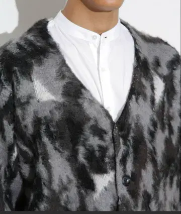 복슬복슬 타이 다이 가디건 그레이/블랙