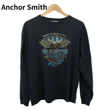 앵커 스미스 애니멀 T셔츠 매 응애 아메카지 긴팔 프린트 둥근넥 네이비