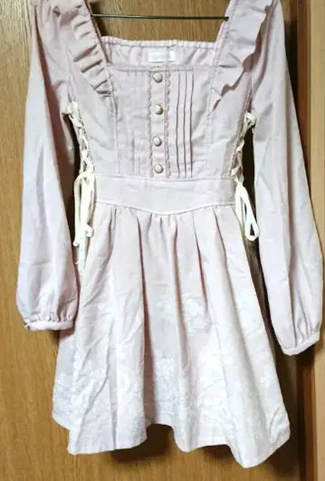 LIZ LISA 핑크 사이드 레이스업 리본 꽃무늬 원피스 레어 리즈리사