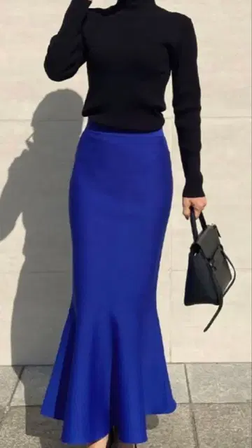 JENNE 리치 머메이드 니트 스커트 / 블루 / M [ 새상품급 ]