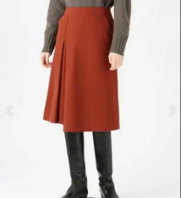 울 스무스 저지 비대칭 랩스커트