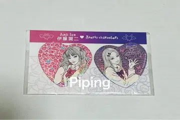 이토 준지 x 산리오 갸루 토미에 홀로그램 하트 캔뱃지 세트